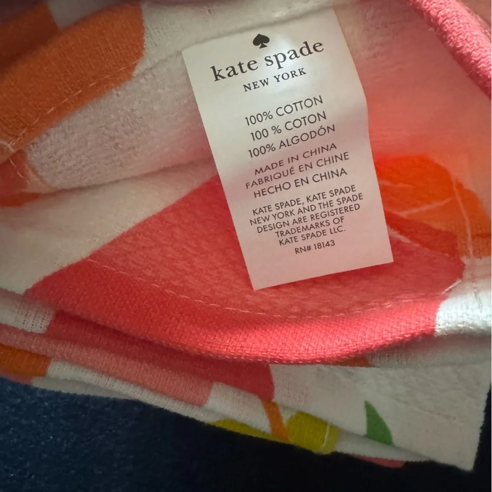 Kate Spade Colorful Fruit & drinks Print Towel-set of 2! 100% cotton FUN FUN FUN